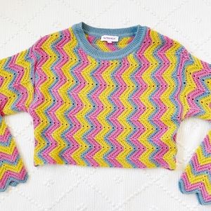 70s colorful swirl sweater
